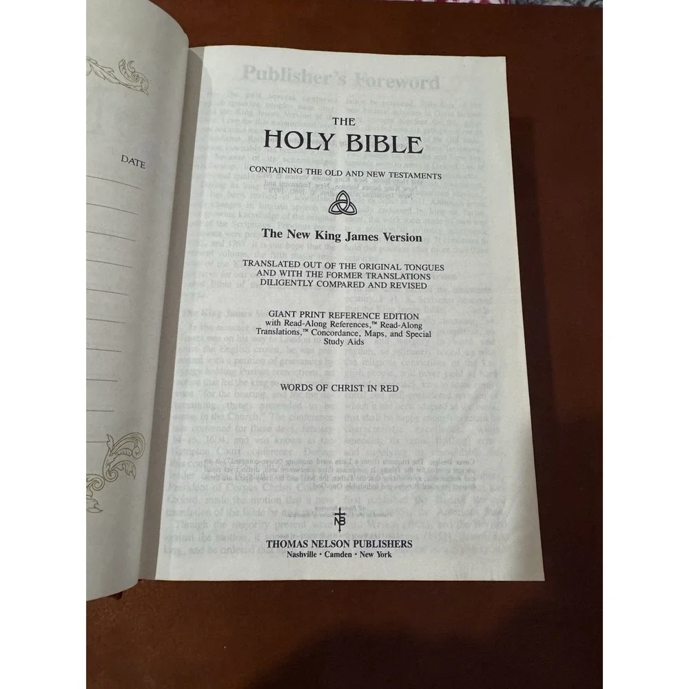 Holy Bible New King James GIANT PRINT Red Letter‎ Reference Edition Nelson 432BG